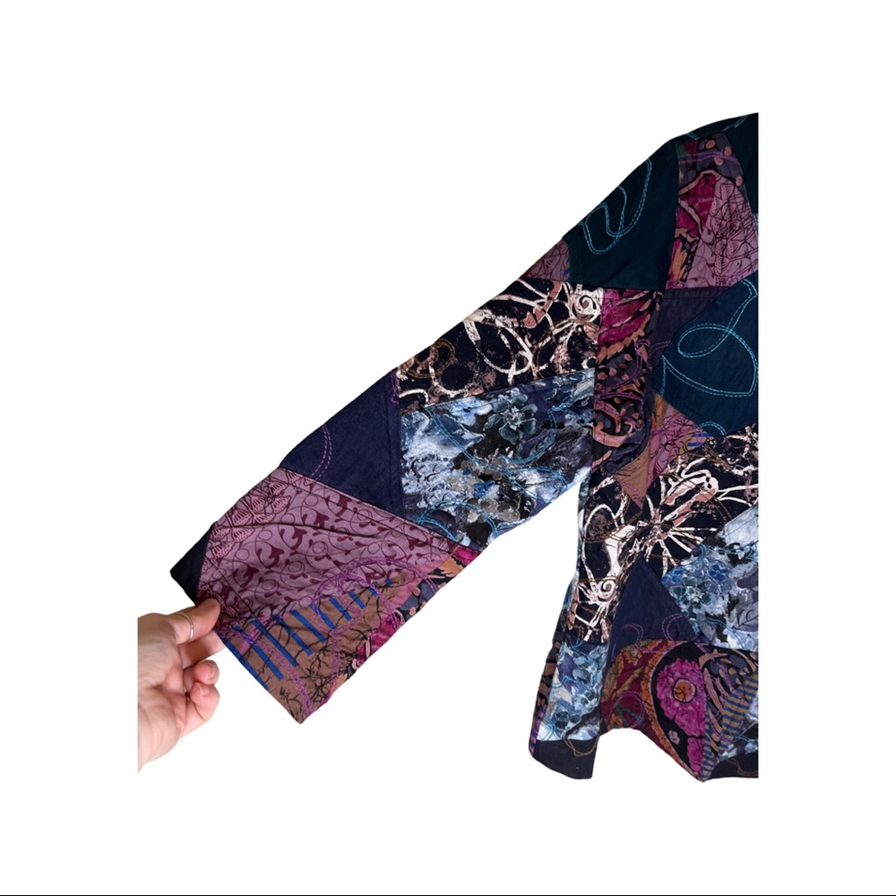 Casual Studio Patchwork Blazer Jacket Medium Mult… - image 2